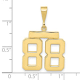 Medium Polished Number 88 Charm Pendant in Real 10k Yellow Gold