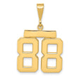 Medium Polished Number 88 Charm Pendant in Real 10k Yellow Gold