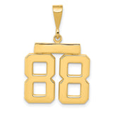 Medium Polished Number 88 Charm Pendant in Real 10k Yellow Gold