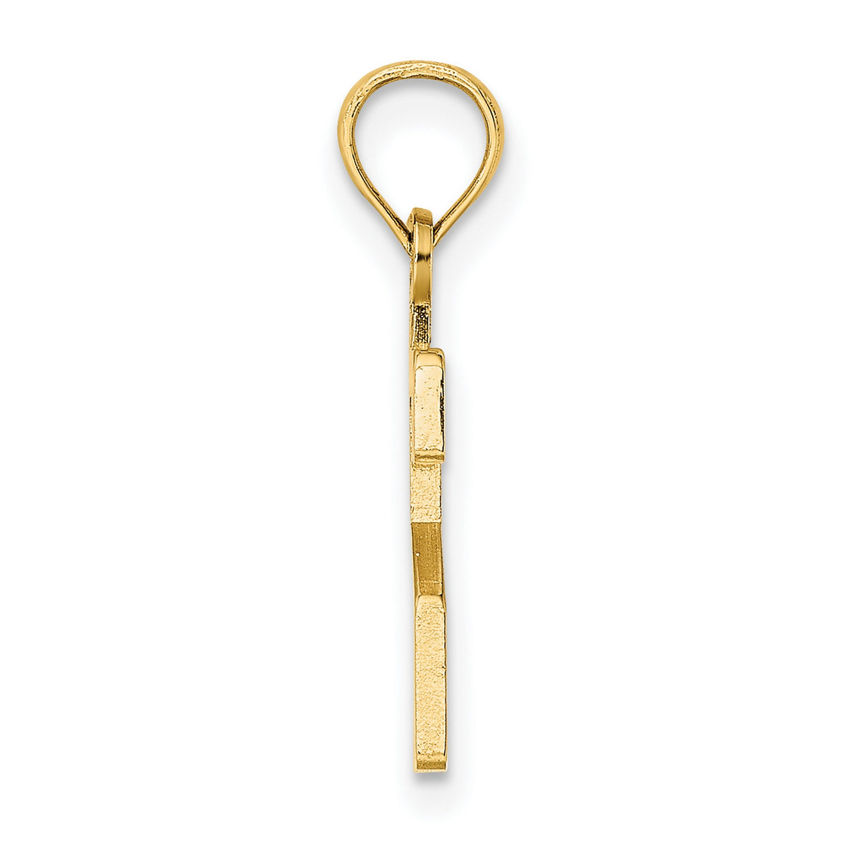 10k Yellow Gold Hebrew Vav Pendant, Jewish Symbol Charm with Kabbalah Design