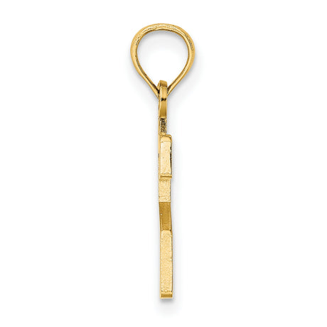 10k Yellow Gold Hebrew Vav Pendant, Jewish Symbol Charm with Kabbalah Design