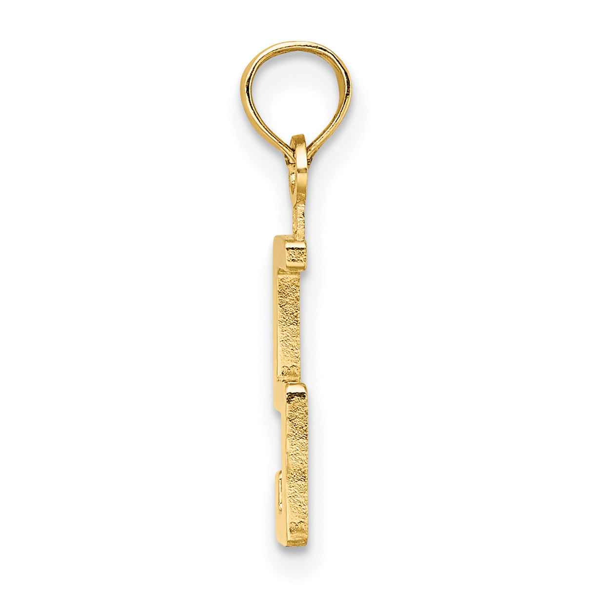10k Yellow Gold Chai Symbol Pendant, Minimalist Hebrew Religious Charm for Women or Unisex Wear