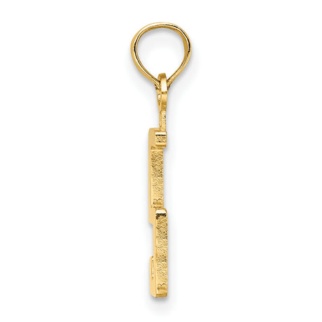 10k Yellow Gold Chai Symbol Pendant, Minimalist Hebrew Religious Charm for Women or Unisex Wear