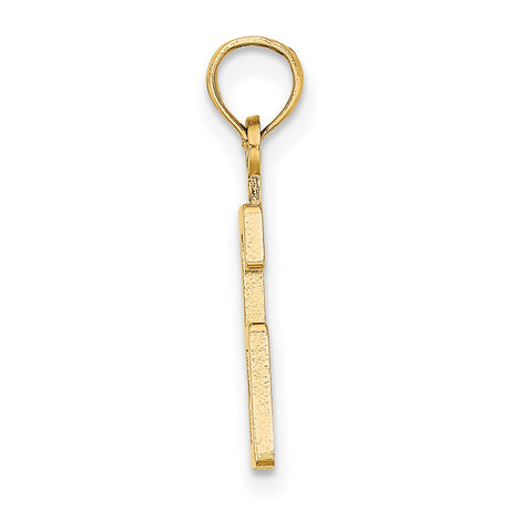 10k Yellow Gold Number 6 Pendant, Sleek Modern Unisex Design with Polished Finish