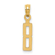 10k Yellow Gold Number 8 Pendant with Cutout Design, Unisex Numerology Charm