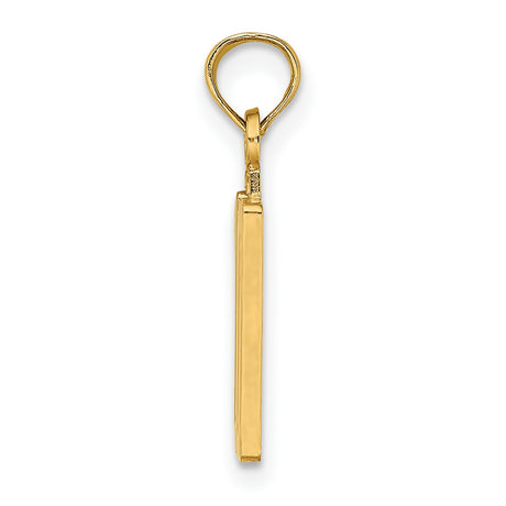 10k Yellow Gold Number 10 Pendant, Polished Finish, Unisex Sports or Milestone Charm
