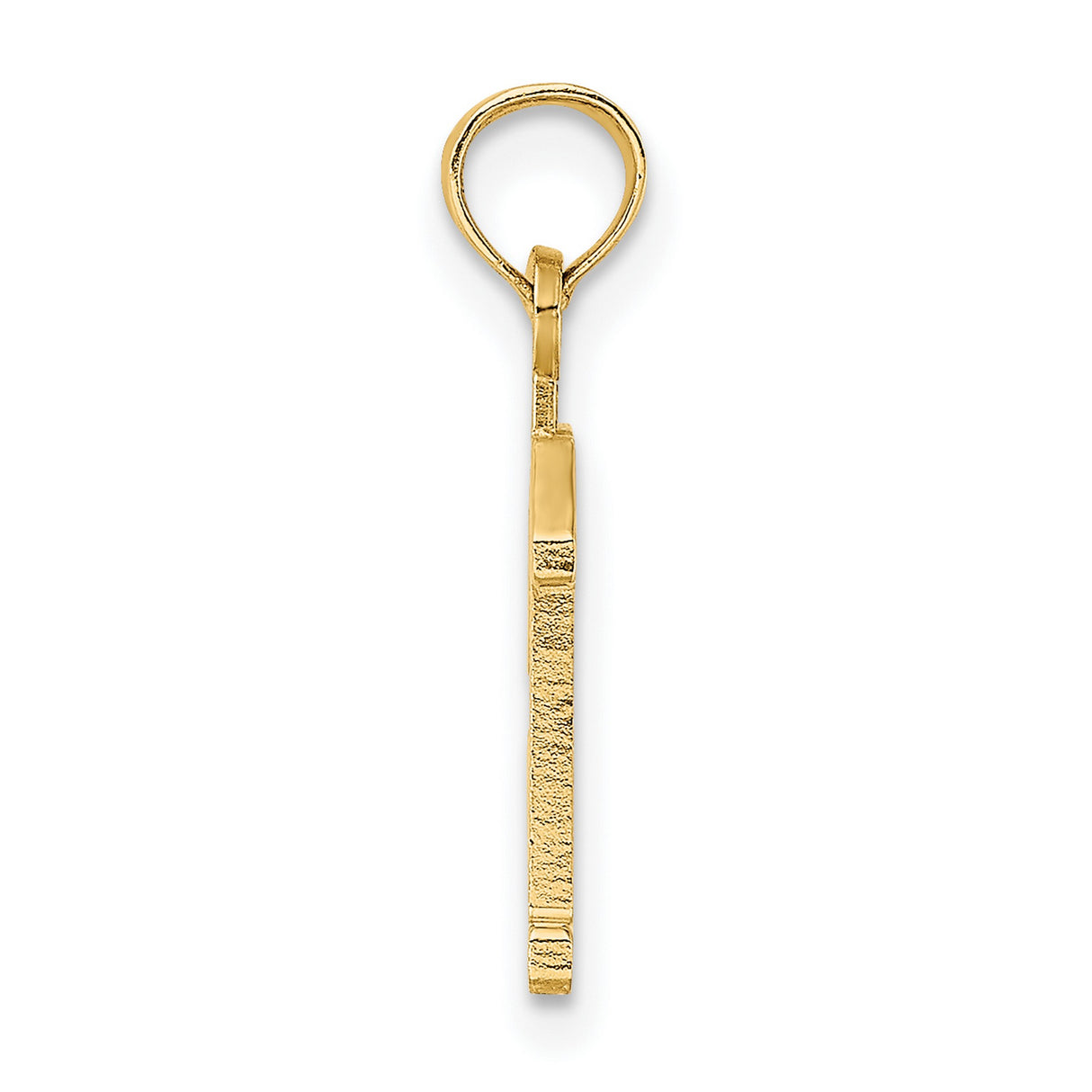 10k Yellow Gold Number 13 Pendant, Bold Block Numerals, Urban Hip Hop Style Charm