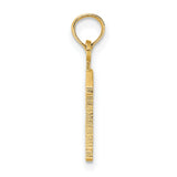 10k Yellow Gold Number 13 Pendant, Bold Block Numerals, Urban Hip Hop Style Charm
