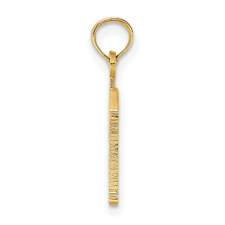 10k Yellow Gold Number 13 Pendant, Bold Block Numerals, Urban Hip Hop Style Charm