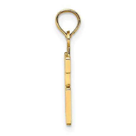 10k Yellow Gold Pendant Charm, Number 16 Block Style, Sweet Sixteen Birthday Jewelry