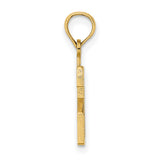 10k Yellow Gold Number 21 Pendant Charm, Cut-Out Milestone Jewelry, Unisex
