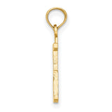 10k Yellow Gold Number 25 Pendant, Polished Unisex Milestone Charm for Birthday or Anniversary