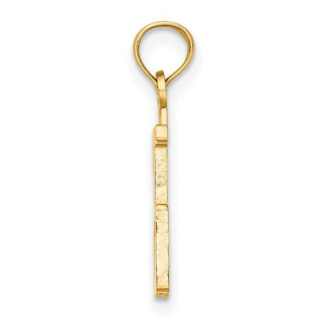10k Yellow Gold Number 25 Pendant, Polished Unisex Milestone Charm for Birthday or Anniversary