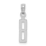 10k White Gold Number 8 Pendant, Modern Openwork Infinity Symbol Design