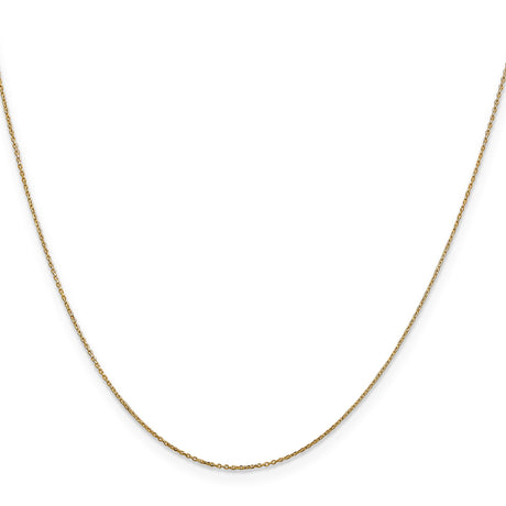 10K Yellow Gold 0.6 mm Polished Chain Necklace, Solid