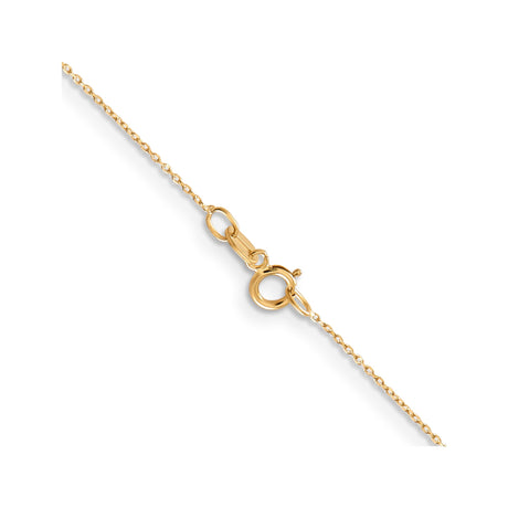 10K Yellow Gold 0.6 mm Polished Chain Necklace, Solid alternate angle