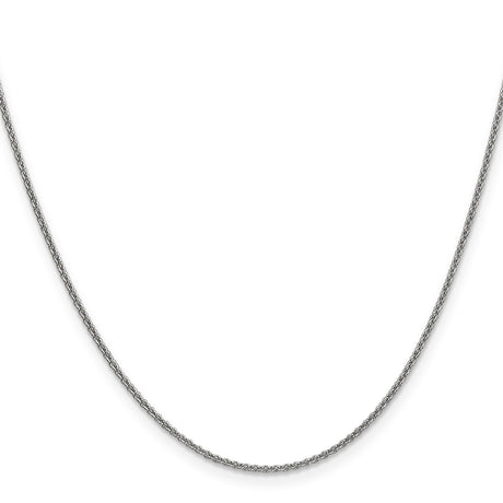 10K White Gold 1.4 mm Polished Chain Necklace, Solid