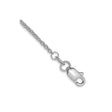 10K White Gold 1.4 mm Polished Chain Anklet, Solid