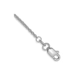 10K White Gold 1.4 mm Polished Chain Anklet, Solid