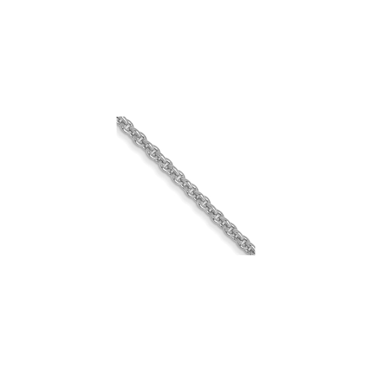 10K White Gold 1.4 mm Polished Chain Necklace, Solid detail view