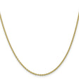 10K Yellow Gold 1.8 mm Polished Chain Necklace, Solid