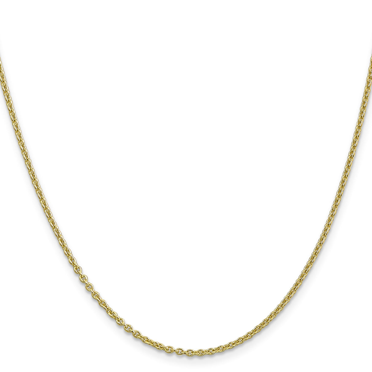 10K Yellow Gold 1.8 mm Polished Chain Necklace, Solid