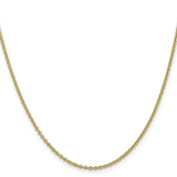 10K Yellow Gold 1.8 mm Polished Chain Necklace, Solid