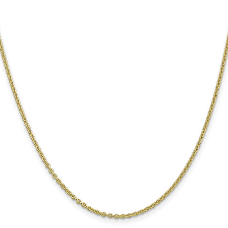 10K Yellow Gold 1.8 mm Polished Chain Necklace, Solid