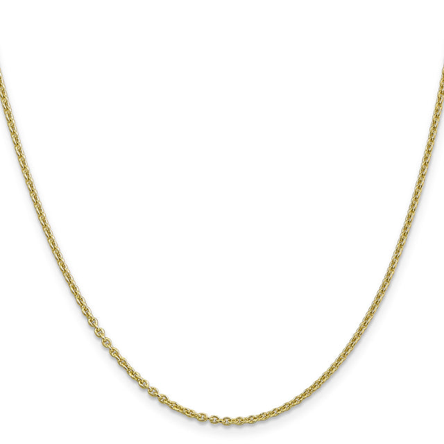 10K Yellow Gold 1.8 mm Polished Chain Necklace, Solid