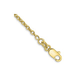 10K Yellow Gold 1.8 mm Polished Chain Anklet, Solid