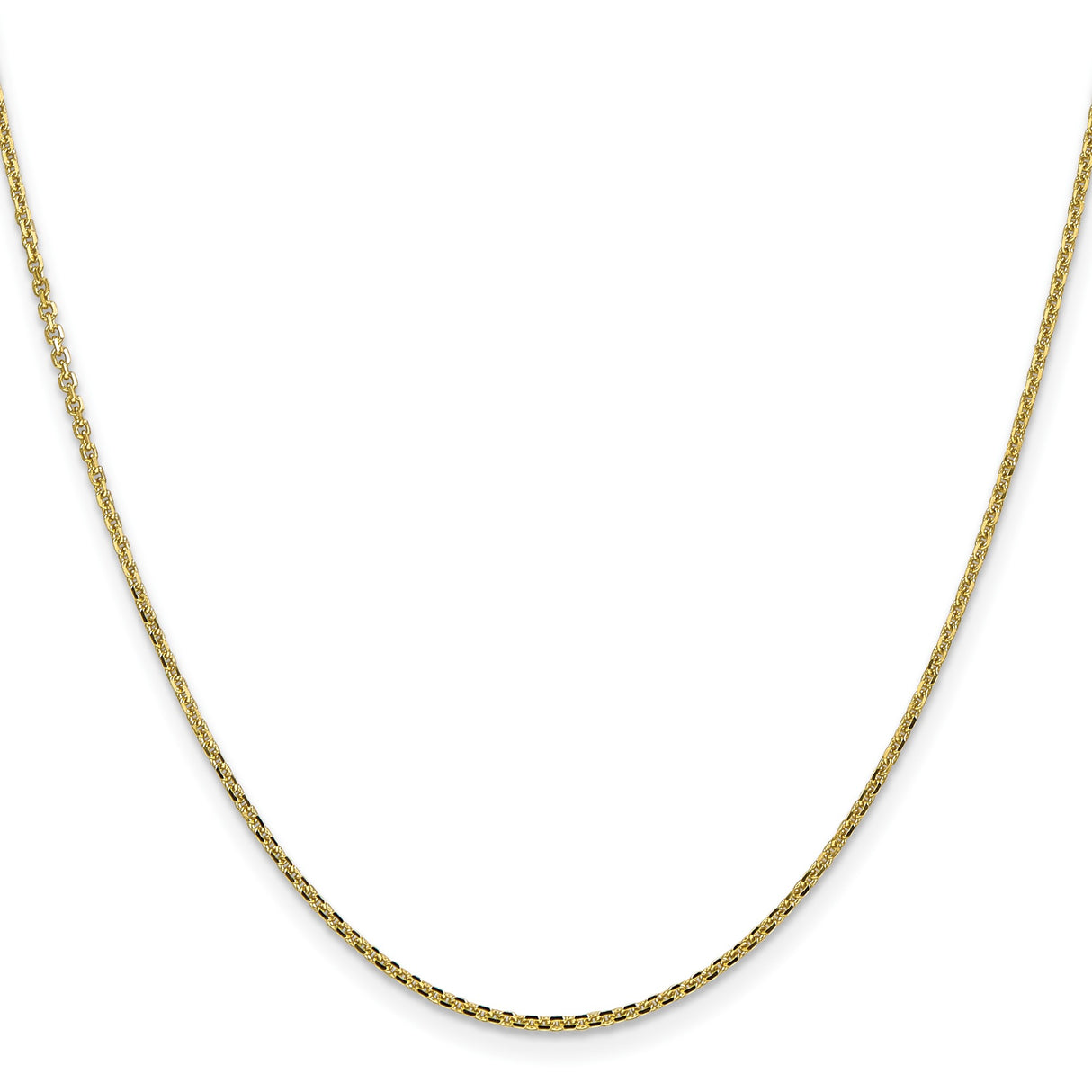 10K Yellow Gold 1.45 mm Polished Chain Necklace, Solid