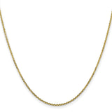 10K Yellow Gold 1.45 mm Polished Chain Necklace, Solid