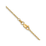10K Yellow Gold 1.45 mm Polished Chain Necklace, Solid alternate angle