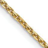 10K Yellow Gold 1.45 mm Polished Chain Necklace, Solid detail view