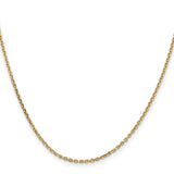10K Yellow Gold 1.65 mm Polished Chain Necklace, Solid