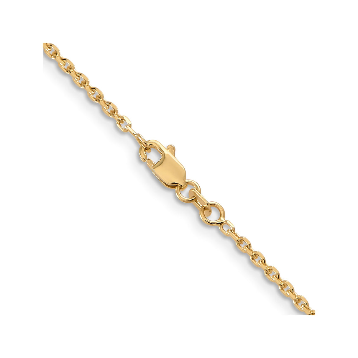 10K Yellow Gold 1.65 mm Polished Chain Necklace, Solid alternate angle