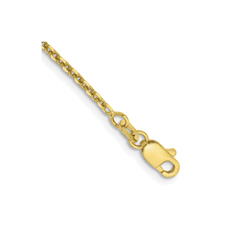 10K Yellow Gold 1.65 mm Polished Chain Anklet, Solid