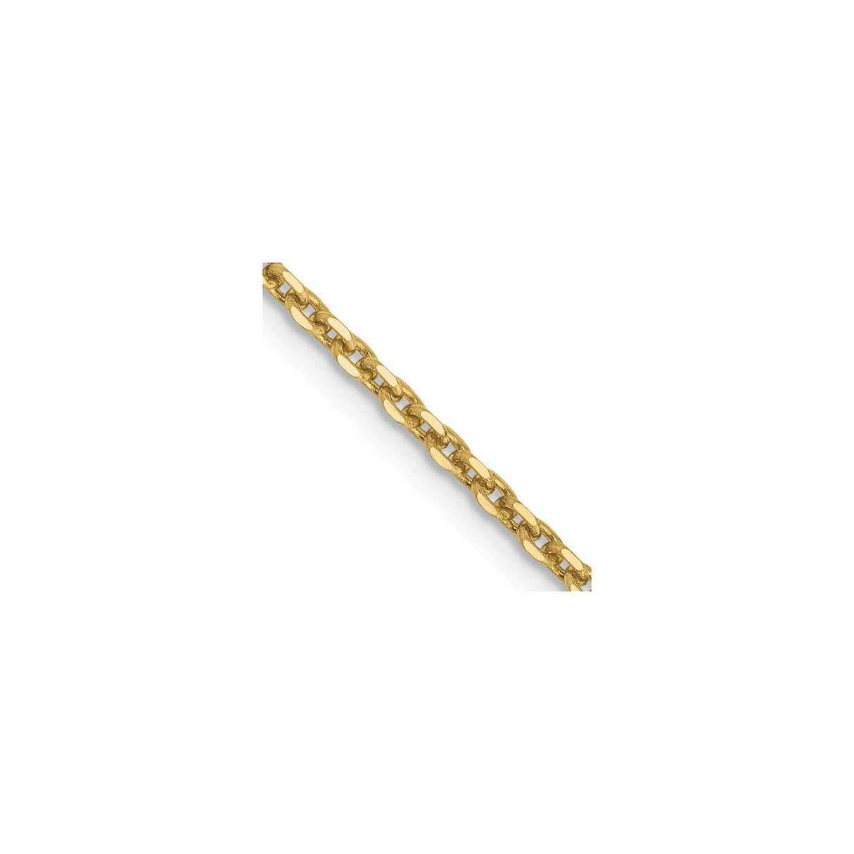 10K Yellow Gold 1.65 mm Polished Chain Necklace, Solid detail view