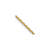10K Yellow Gold 1.65 mm Polished Chain Necklace, Solid detail view