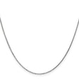 10K White Gold 0.95 mm Polished Chain Necklace, Solid