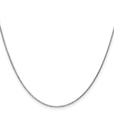 10K White Gold 0.95 mm Polished Chain Necklace, Solid