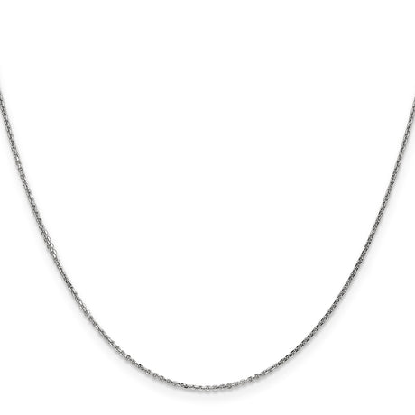 10K White Gold 0.95 mm Polished Chain Necklace, Solid