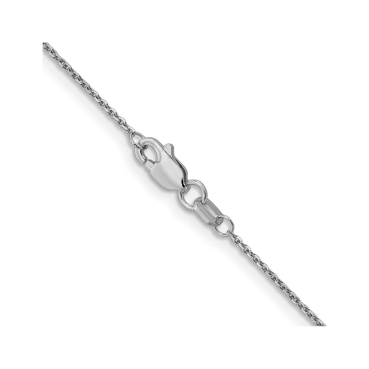 10K White Gold 0.95 mm Polished Chain Necklace, Solid alternate angle