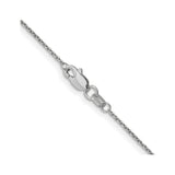 10K White Gold 0.95 mm Polished Chain Necklace, Solid alternate angle
