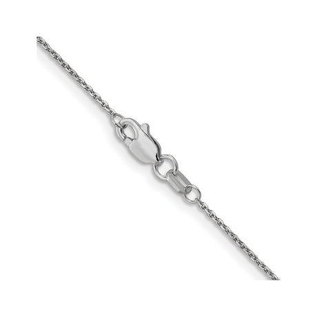10K White Gold 0.95 mm Polished Chain Necklace, Solid alternate angle