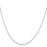 10K White Gold 0.6 mm Polished Chain Necklace, Solid