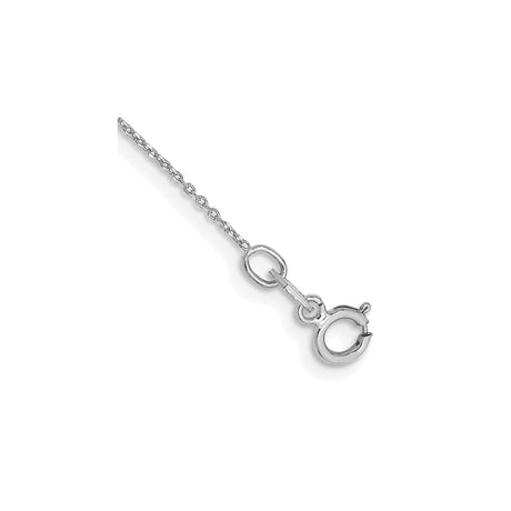 10K White Gold 0.6 mm Polished Chain Anklet, Solid