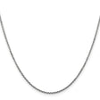 10K White Gold 1.45 mm Polished Chain Necklace, Solid