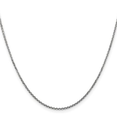 10K White Gold 1.45 mm Polished Chain Necklace, Solid