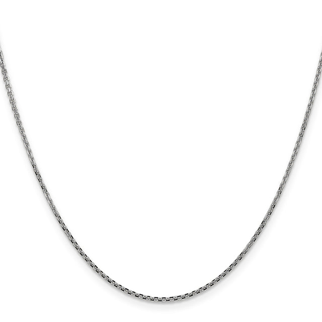 10K White Gold 1.45 mm Polished Chain Necklace, Solid